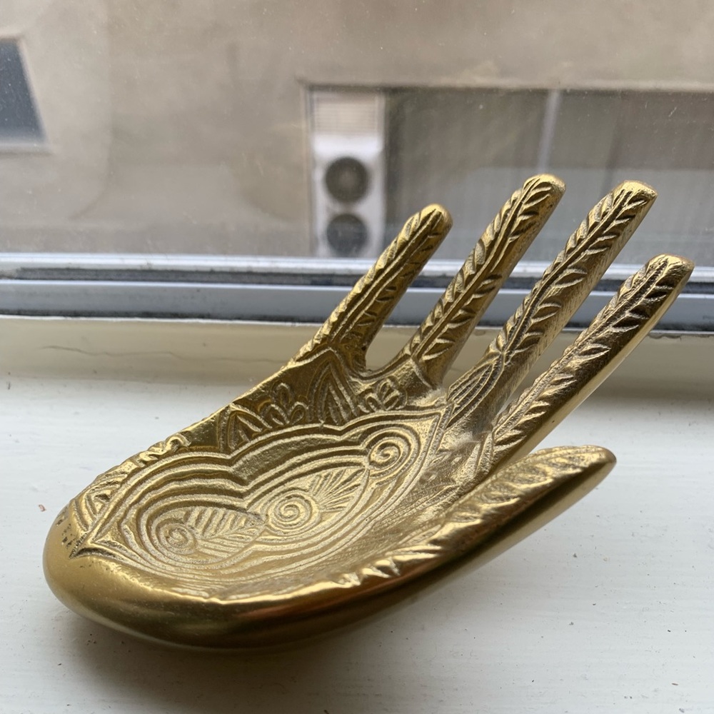 Urban Outfitters gold hamsa jewelry holder